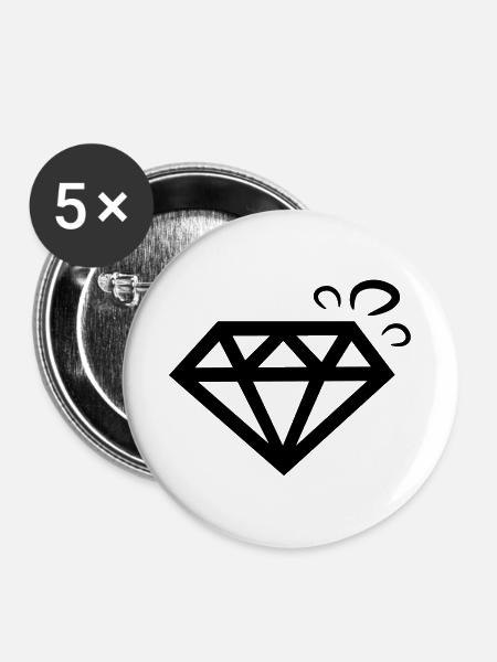 diamant diamond - Buttons groß 56 mm (5er Pack) - Weiß
