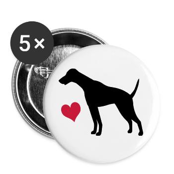 doberman - Buttons large 2.2''/56 mm (5-pack) - white - Front