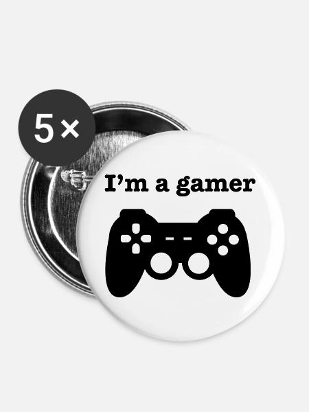Gamer Spiele - Buttons groß 56 mm (5er Pack) - Weiß