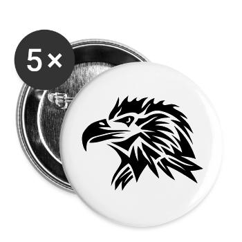 aigle tribal eagle tatoo tatouage 11022 - Lot de 5 grands badges (56 mm) - blanc - Devant