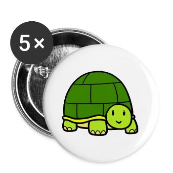 Petite tortue - Lot de 5 grands badges (56 mm) - blanc - Devant