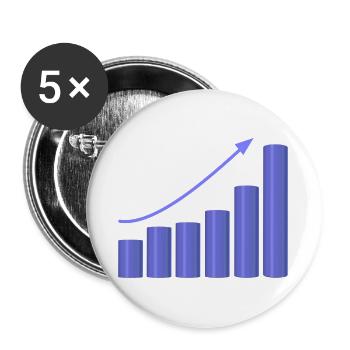 Courbe de croissance avec pente dynamique - Lot de 5 grands badges (56 mm) - blanc - Devant