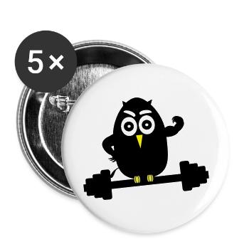 body_building_1 - Buttons groß 56 mm (5er Pack) - Weiß - Vorne