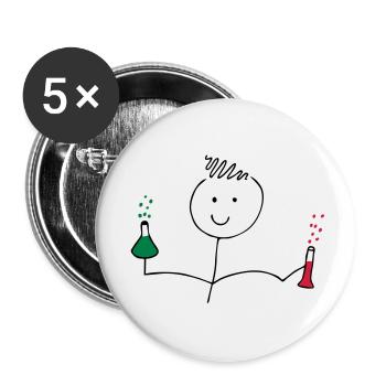 chemistry school - Buttons large 2.2''/56 mm (5-pack) - white - Front