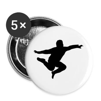 springender junge - Buttons groß 56 mm (5er Pack) - Weiß - Vorne