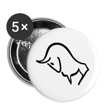 charging bull - Buttons large 2.2''/56 mm (5-pack) - white - Front