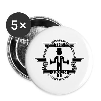 The Groom (1C) - Buttons groß 56 mm (5er Pack) - Weiß - Vorne