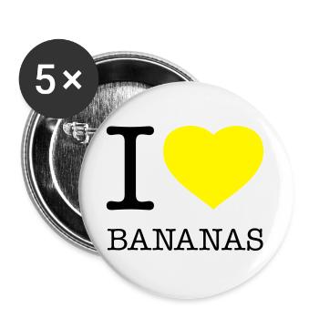I LOVE BANANAS Banana - Buttons large 2.2''/56 mm (5-pack) - white - Front