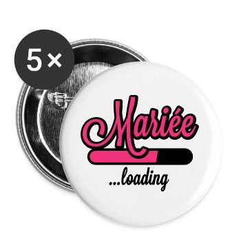 Mariée loading - Buttons groß 56 mm (5er Pack) - Weiß - Vorne