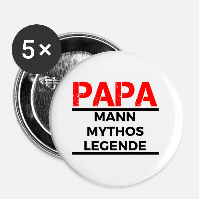 Dad, man, myth, legend - Buttons large 2.2''/56 mm (5-pack) - white