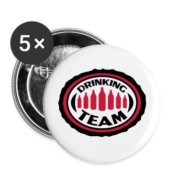 Drinking Team - Buttons groß 56 mm (5er Pack) - Weiß - Vorne
