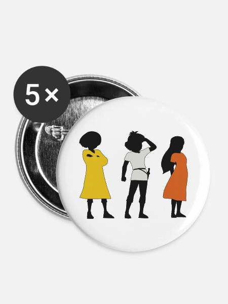 Solaris 01 - Buttons groß 56 mm (5er Pack) - Weiß