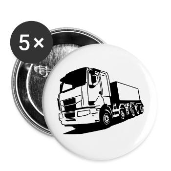 camion - Lot de 5 grands badges (56 mm) - blanc - Devant