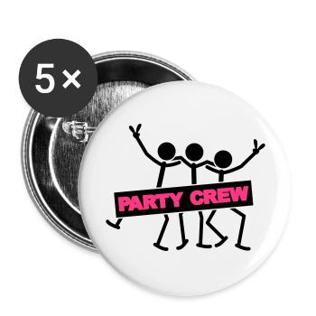 Party Crew Team - Buttons large 2.2''/56 mm (5-pack) - white - Front