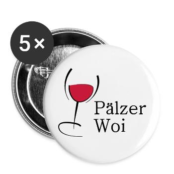 Pälzer Woi Weinglas - Buttons groß 56 mm (5er Pack) - Weiß - Vorne