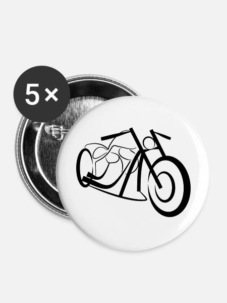 Custom Chopper Bike - Buttons groß 56 mm (5er Pack) - Weiß