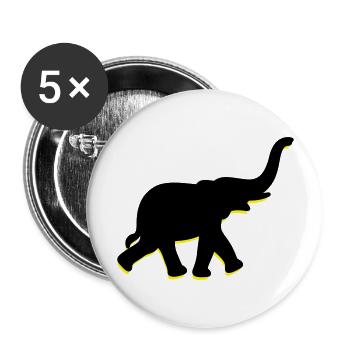 A big elephant with trunk - Buttons large 2.2''/56 mm (5-pack) - white - Front