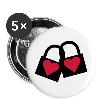 Love Lock - Buttons groß 56 mm (5er Pack) - Weiß - Vorne