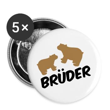 frères - Lot de 5 grands badges (56 mm) - blanc - Devant