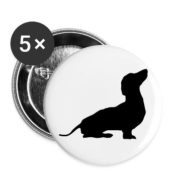 Hund - Lot de 5 grands badges (56 mm) - blanc - Devant