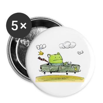 Frog t-shirt - Buttons large 2.2''/56 mm (5-pack) - white - Front