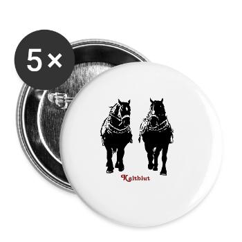 kaltblutduo_original - Buttons groß 56 mm (5er Pack) - Weiß - Vorne