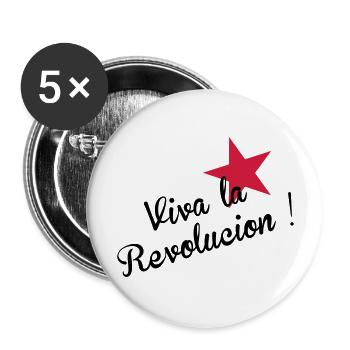 Viva la Revolucion! - Buttons groß 56 mm (5er Pack) - Weiß - Vorne