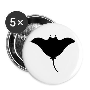 Mantarochen symbol tattoo pacific tribal - Buttons groß 56 mm (5er Pack) - Weiß - Vorne