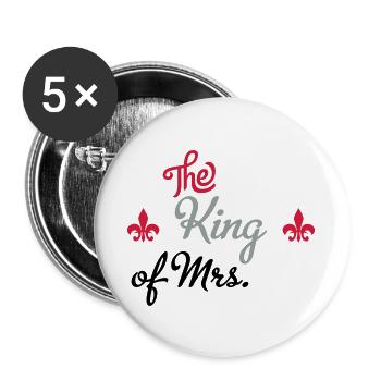 hochzeit - Buttons groß 56 mm (5er Pack) - Weiß - Vorne