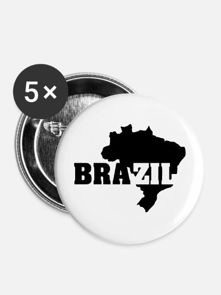 Brazil (ID: 002004) - Buttons groß 56 mm (5er Pack) - Weiß