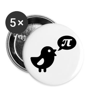 Vogel: Pi - Buttons groß 56 mm (5er Pack) - Weiß - Vorne