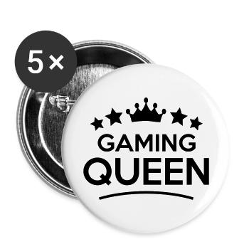 gaming queen stars - Lot de 5 grands badges (56 mm) - blanc - Devant