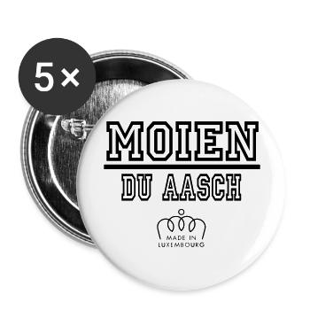 moien - Buttons groß 56 mm (5er Pack) - Weiß - Vorne