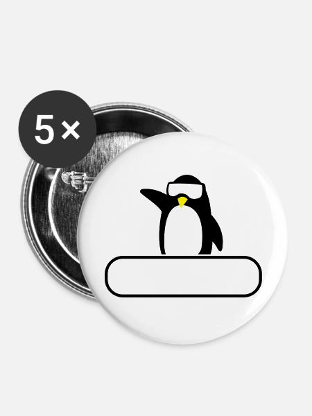 Skilehrer - Buttons groß 56 mm (5er Pack) - Weiß