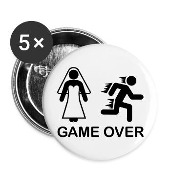 game_over_wedding_f1 - Lot de 5 grands badges (56 mm) - blanc - Devant