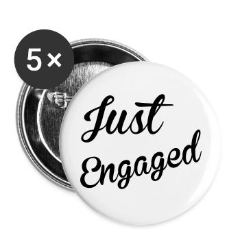 Just Engaged - Buttons large 2.2''/56 mm (5-pack) - white - Front