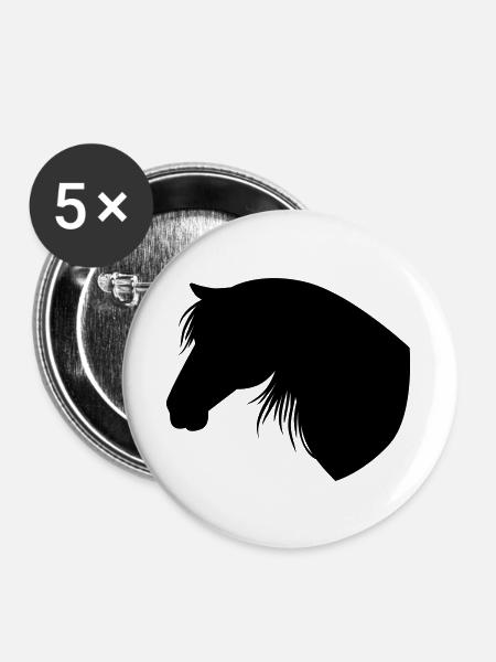 Horse - Buttons groß 56 mm (5er Pack) - Weiß