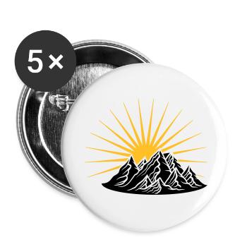 high mountain sun climber holiday vacation - Buttons large 2.2''/56 mm (5-pack) - white - Front