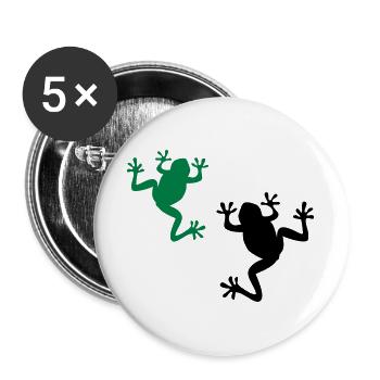froesche amphibie natur - Buttons groß 56 mm (5er Pack) - Weiß - Vorne