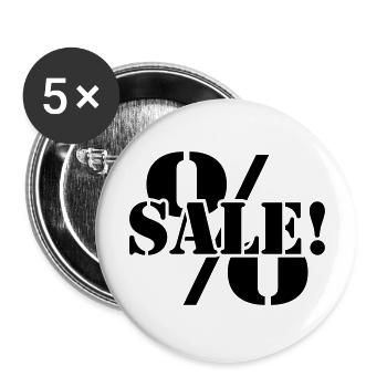 À vendre vente réduit les pourcentages - Lot de 5 grands badges (56 mm) - blanc - Devant