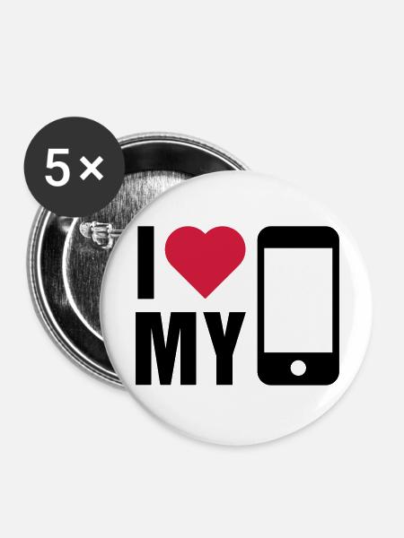 Love mobile - Buttons large 2.2''/56 mm (5-pack) - white