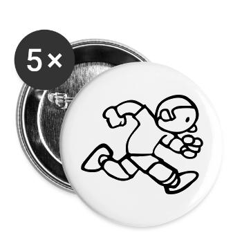 drawing running jogging run funny vintage - Buttons large 2.2''/56 mm (5-pack) - white - Front