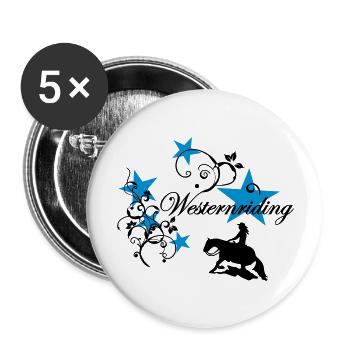 Westernriding Slider Tribal Sterne - Buttons groß 56 mm (5er Pack) - Weiß - Vorne