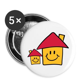 Sweet Papa maman enfant famille maison - Lot de 5 grands badges (56 mm) - blanc - Devant