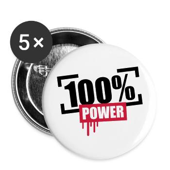 100 % de puissance Stempel - Lot de 5 grands badges (56 mm) - blanc - Devant