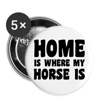 Horse - Buttons groß 56 mm (5er Pack) - Weiß - Vorne