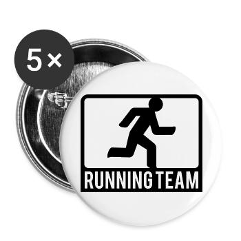 Logo de Sport d'équipe en cours d'exécution - Lot de 5 grands badges (56 mm) - blanc - Devant