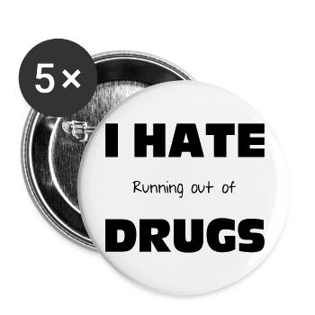 Drugs - Buttons groß 56 mm (5er Pack) - Weiß - Vorne