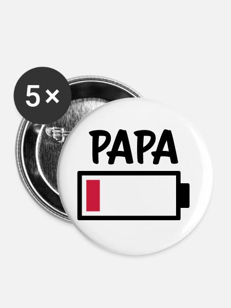 Dad - Battery empty - Buttons large 2.2''/56 mm (5-pack) - white