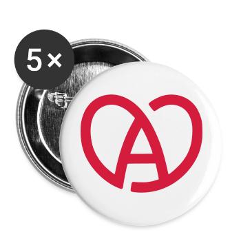 Alsace Coeur_V1 - Lot de 5 grands badges (56 mm) - blanc - Devant
